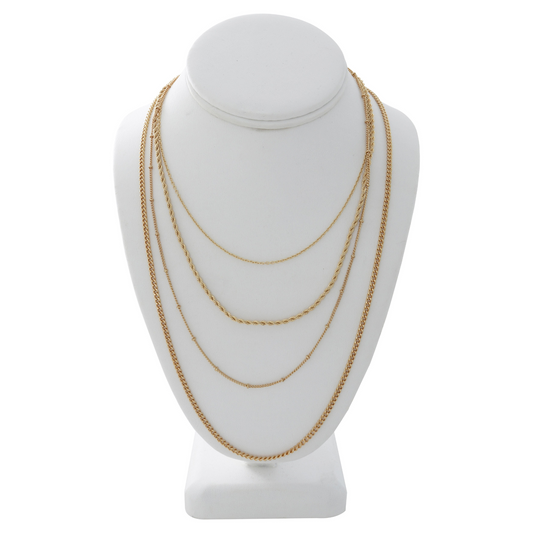 Layered Gold Chain Necklace Set – 4-Piece Versatile Chains