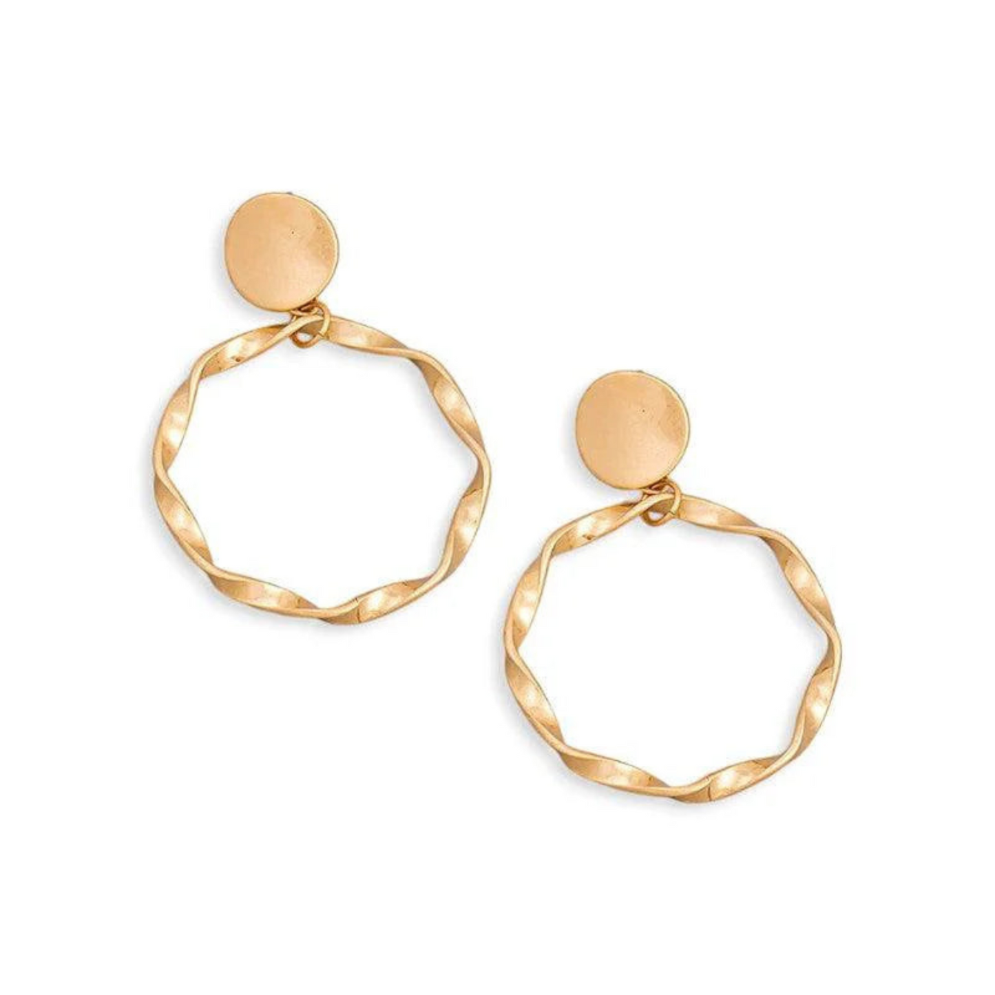 Boho Metallic Circle Twist Drop Earrings – Chic and Stylish Statement for Any Occasion