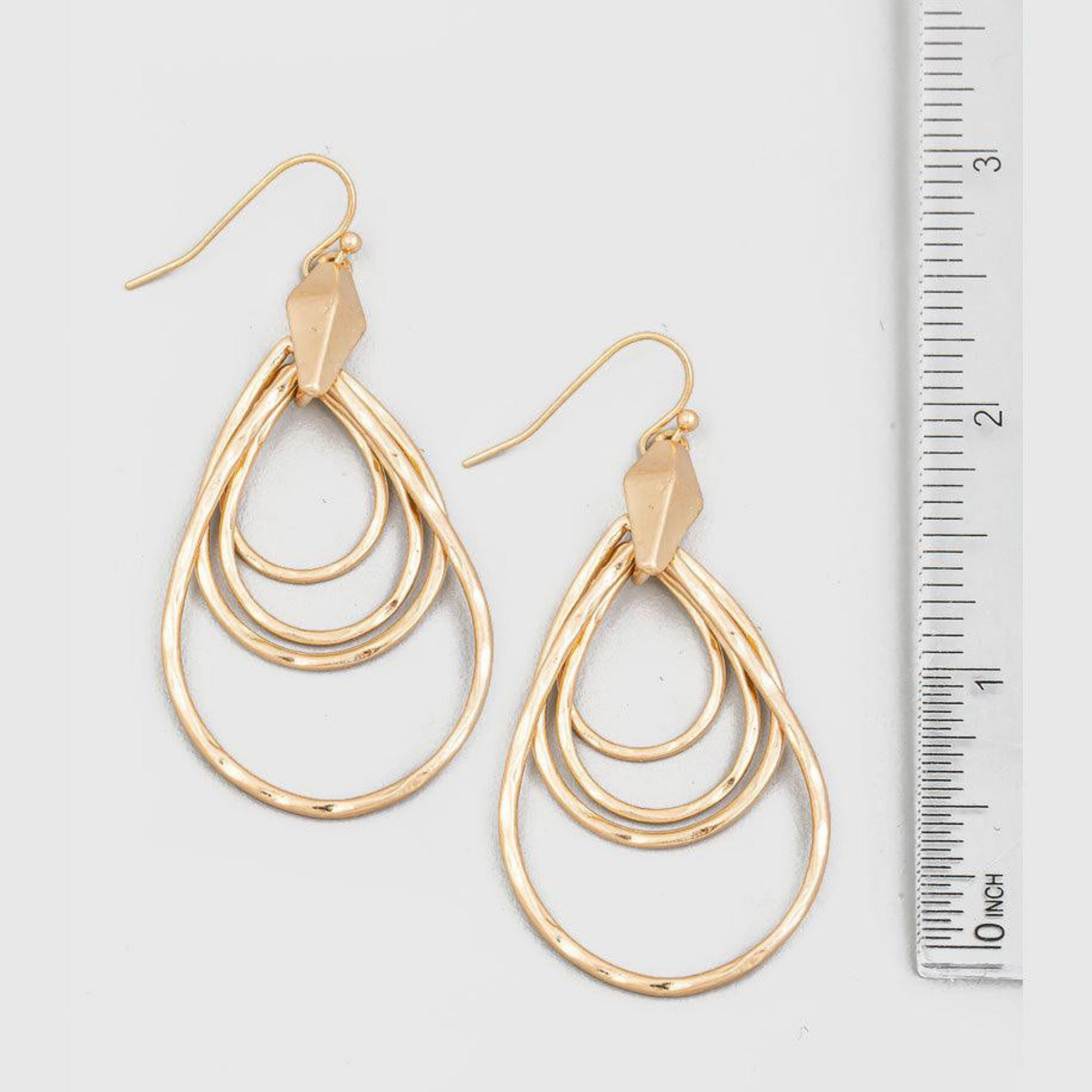 Triple Teardrop Cutout Drop Hoop Earrings – Modern Elegance with Timeless Appeal