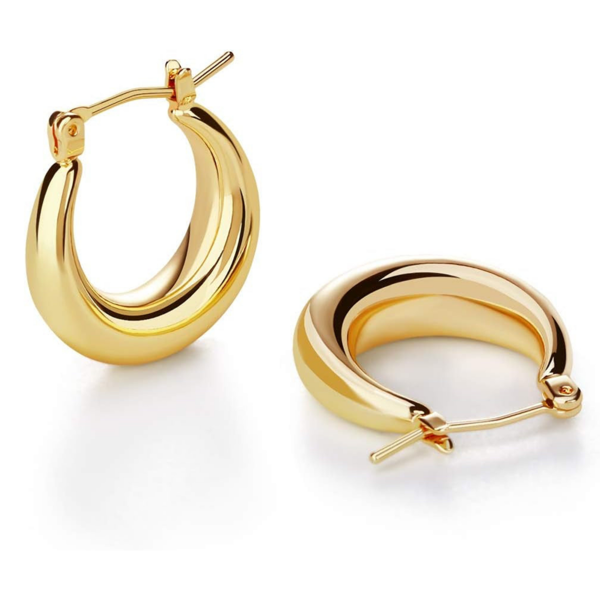 Chunky Gold Hoop Earrings – Minimalist Statement - Hypoallergenic Jewelry