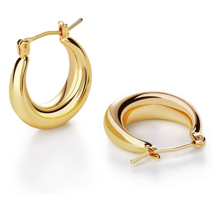 Chunky Gold Hoop Earrings – Minimalist Statement - Hypoallergenic Jewelry