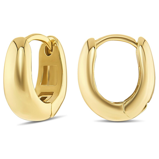 14K Gold or Sterling Silver Huggie Earrings – Minimalist 