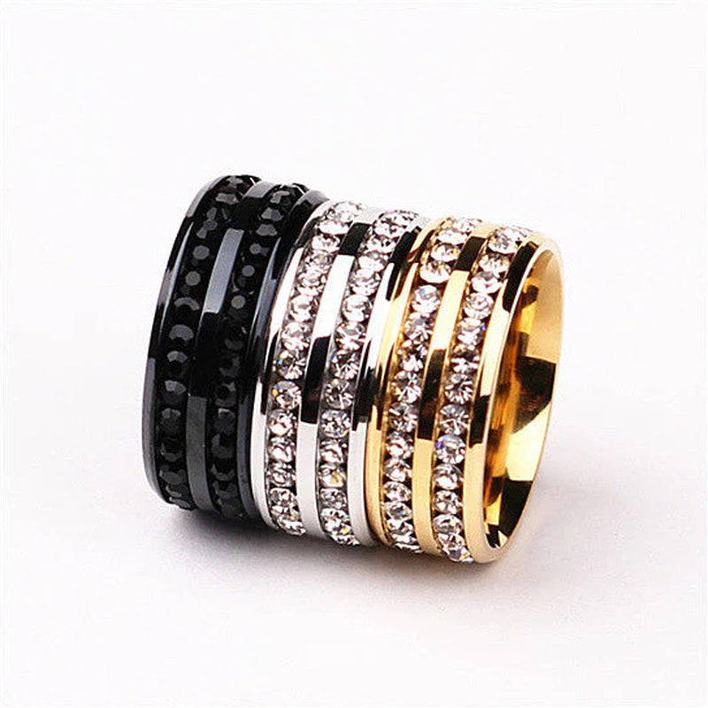 "I Trust You" Ring – Elegant Titanium Steel Band with Channel-Set CZ Stones