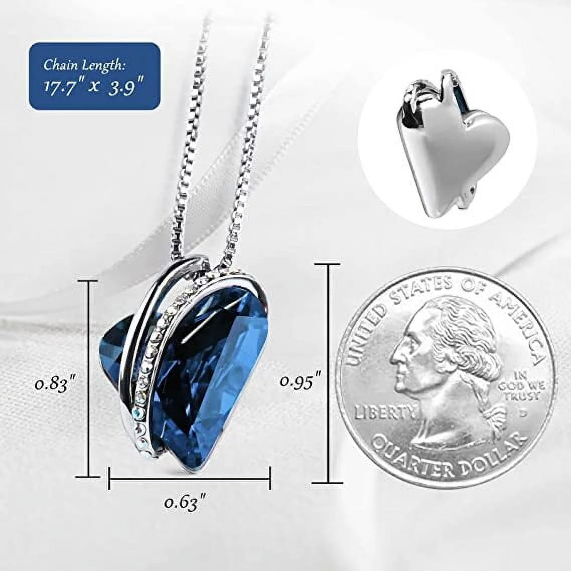 Birthstone Heart Crystal Necklace – Perfect Birthday, Anniversary, and Holiday Gift for ALL Women