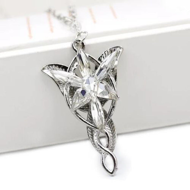 Silver Plated Stainless Steel Arwen Evenstar Necklace – Inspired by Lord of The Rings