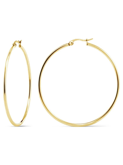 Stainless Steel Multi-Color Hoop Earrings – Timeless and Durable (50Mm Diameter) Two-Pair Set