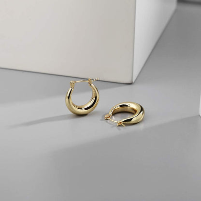 Chunky Gold Hoop Earrings – Minimalist Statement - Hypoallergenic Jewelry