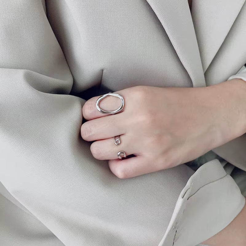 Double Layered Sterling Silver Ring – Minimalist and Stylish