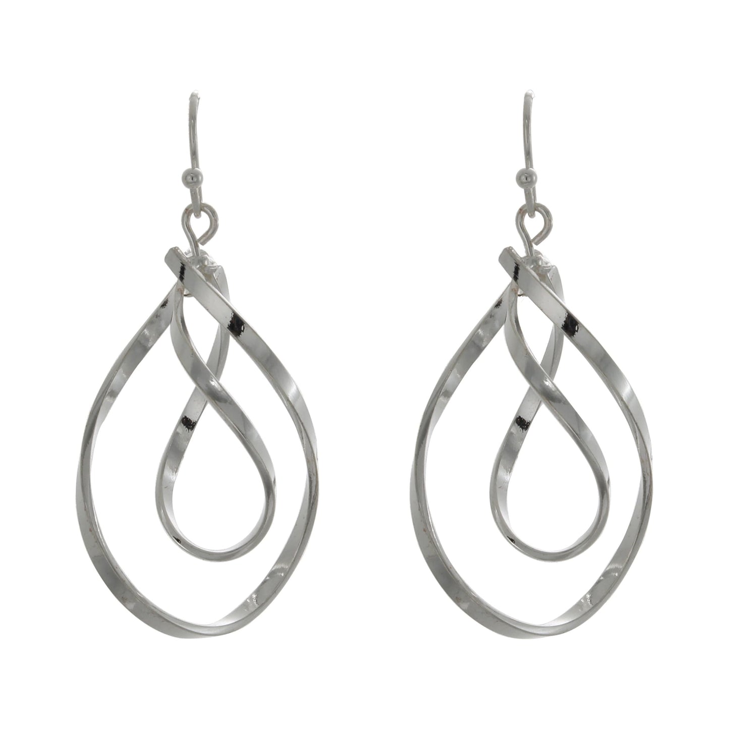 Modern Twist Hoop Earrings – Lightweight, Hypoallergenic Fishhook Design 