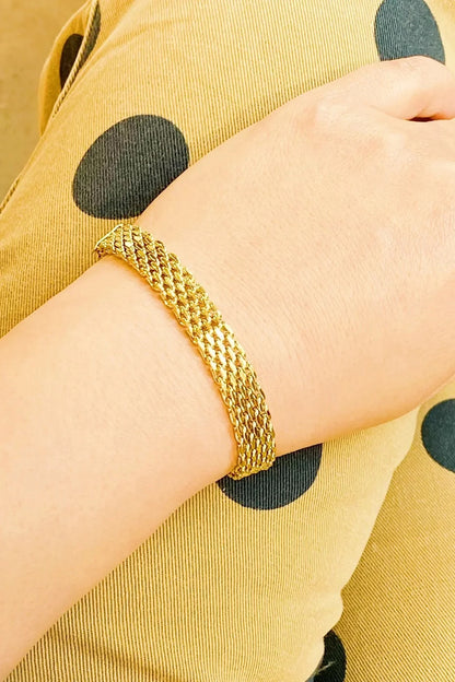 Links All Around Bracelet – Gold Mesh Chain Bracelet