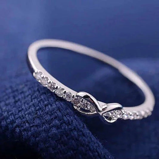 Infinite Love Ring – Sterling Silver with Gold or Platinum Overlay and CZ Stones