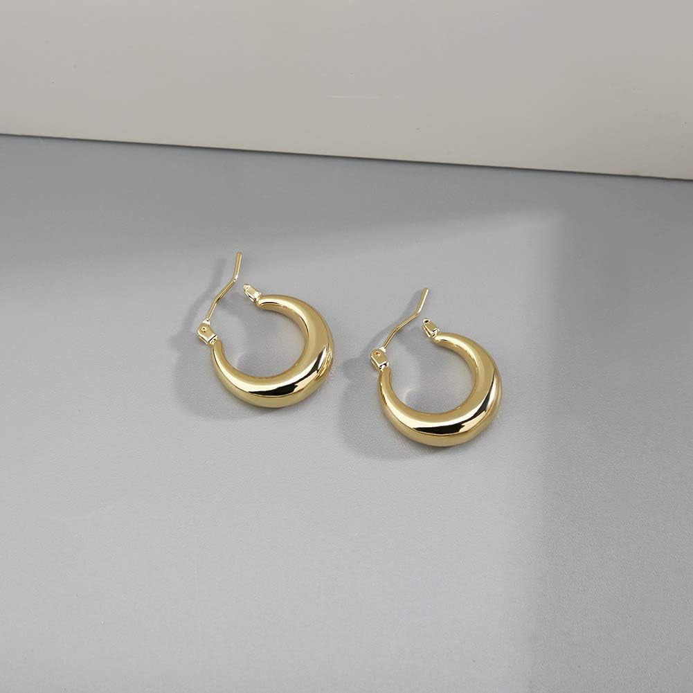 Chunky Gold Hoop Earrings – Minimalist Statement - Hypoallergenic Jewelry