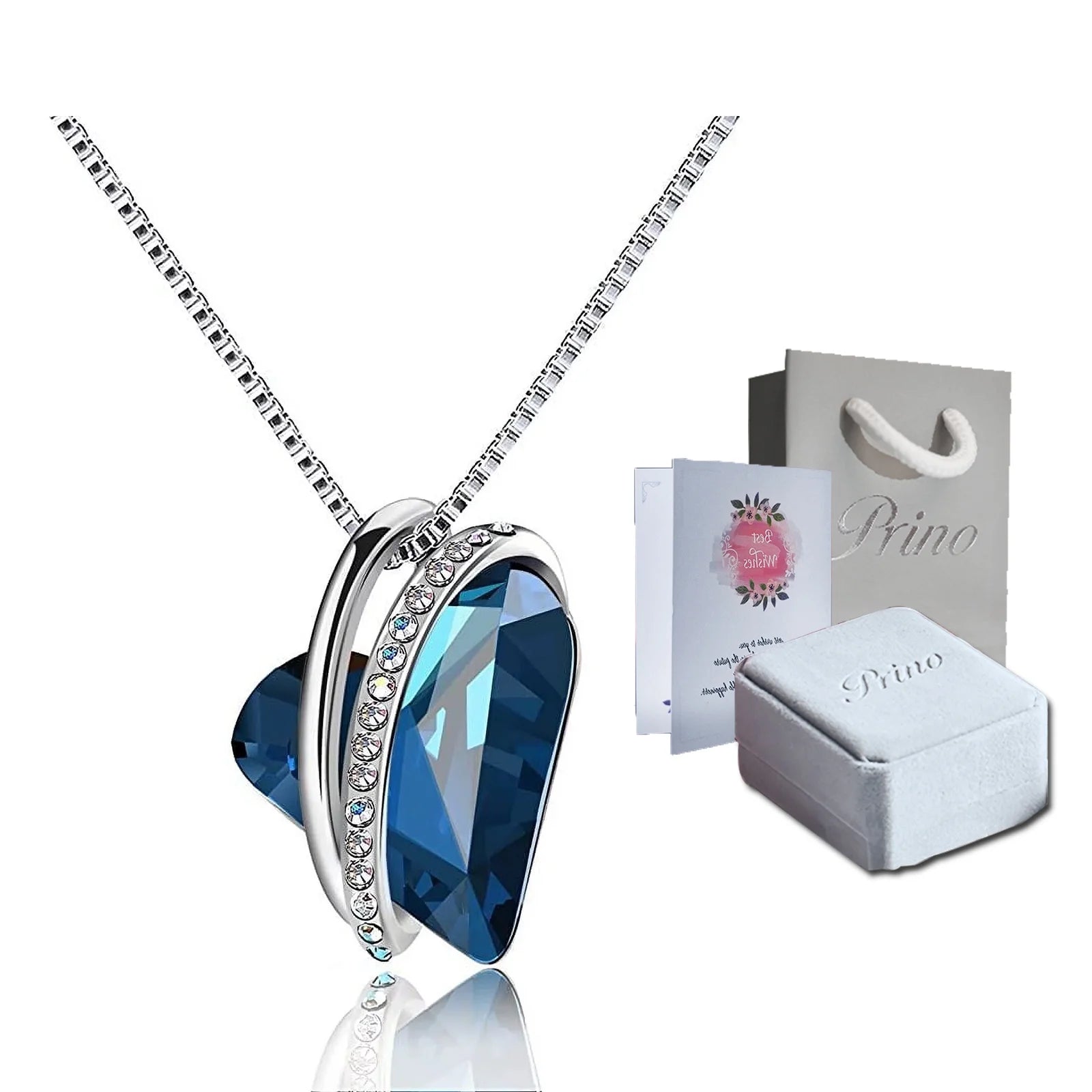 Birthstone Heart Crystal Necklace – Perfect Birthday, Anniversary, and Holiday Gift for ALL Women