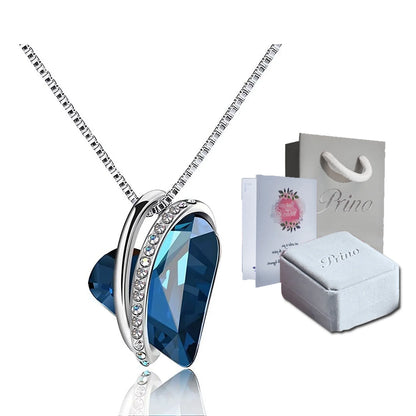 Birthstone Heart Crystal Necklace – Perfect Birthday, Anniversary, and Holiday Gift for ALL Women