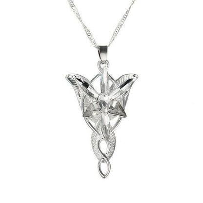 Silver Plated Stainless Steel Arwen Evenstar Necklace – Inspired by Lord of The Rings