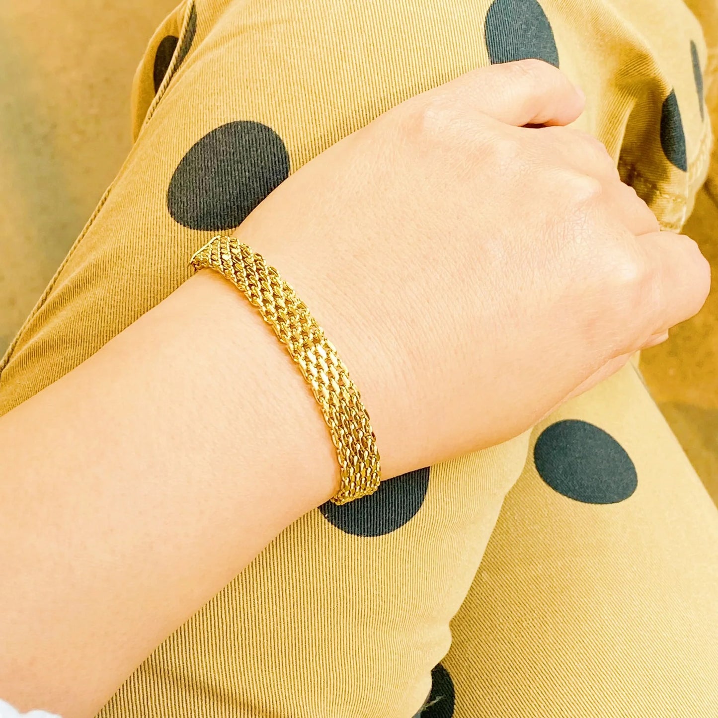 Links All Around Bracelet – Gold Mesh Chain Bracelet